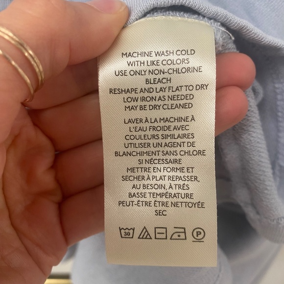 Pilcro Anthropologie Box Pleated Sky Blue Cotton Sweatshirt Top Sz M $129.94 - Picture 10 of 10